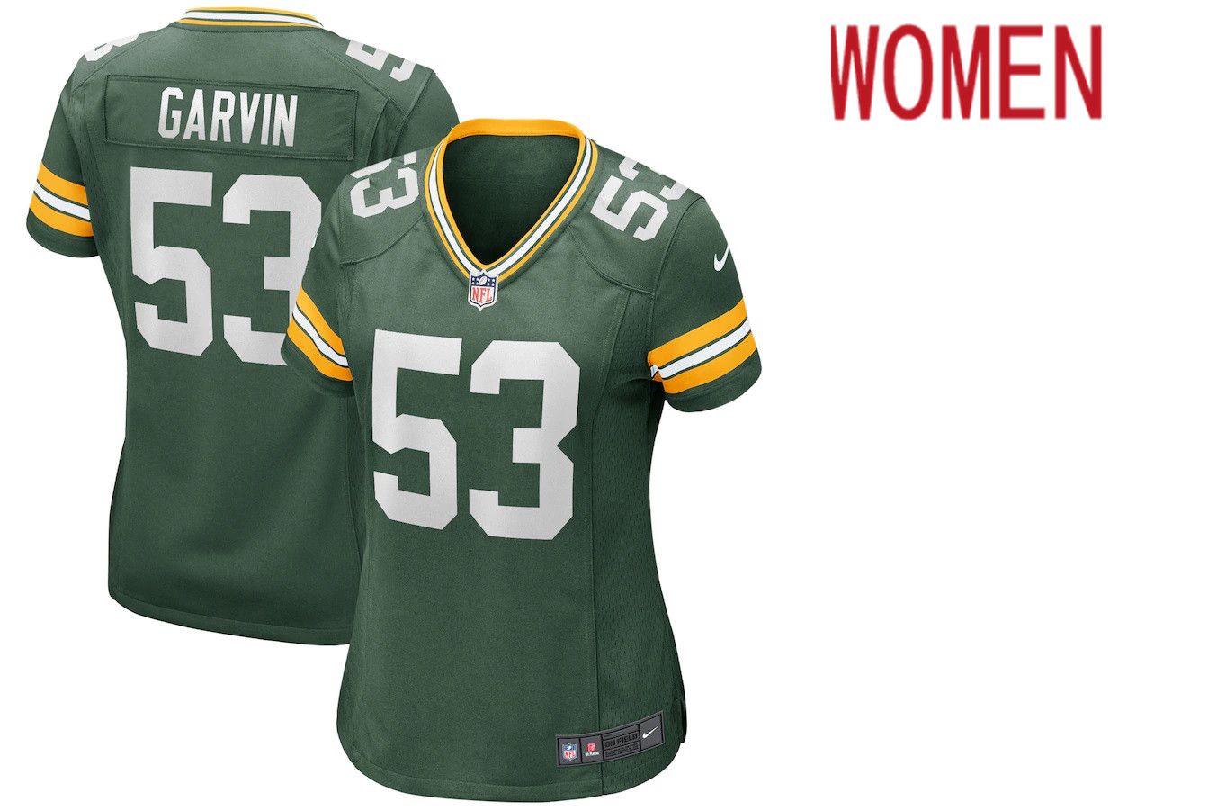 Women Green Bay Packers #53 Jonathan Garvin Nike Green Game NFL Jersey->women nfl jersey->Women Jersey